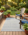 Seaside Stripes Collection Area Rug -  Boardwalk (Teal) Rectangle Teal  lifestyle 31