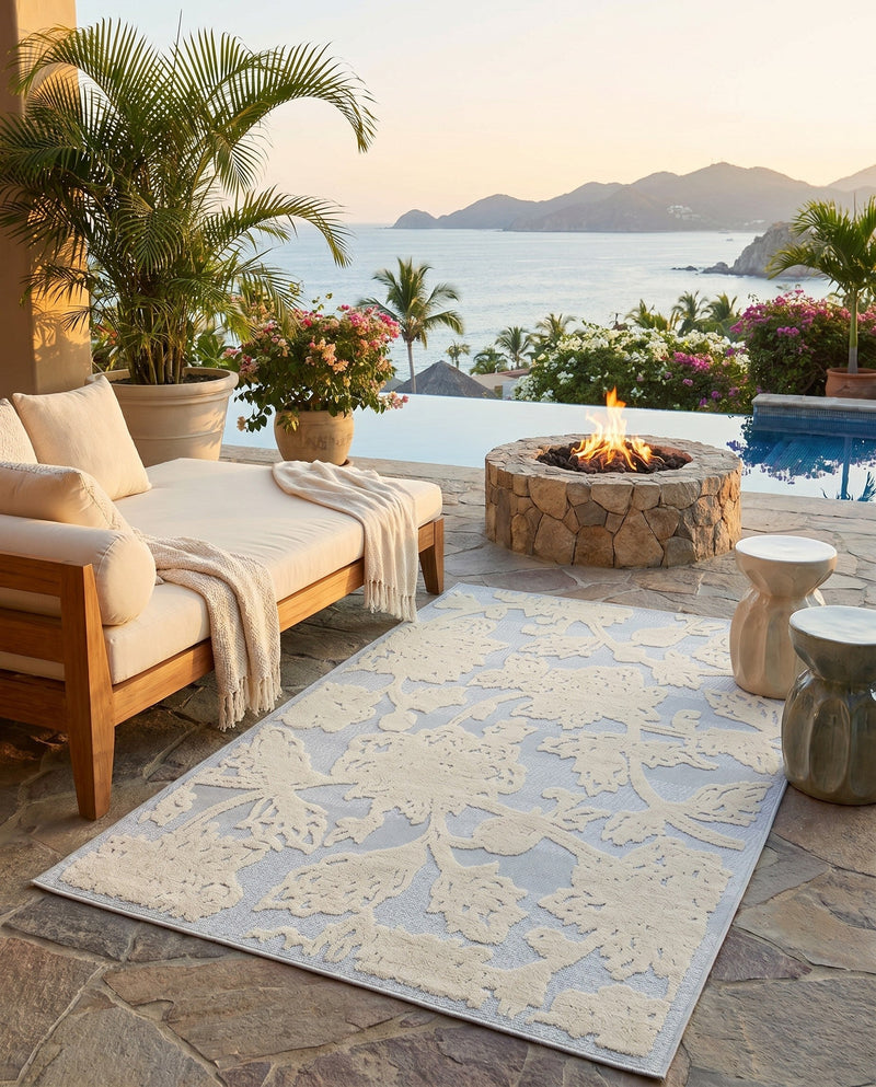 Bahama Breeze Outdoor Collection Area Rug -  Eleuthera Rectangle Gray  lifestyle 28