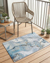 Urban Terrace Collection Area Rug -  Vertex Rectangle Blue and Ivory  lifestyle 7