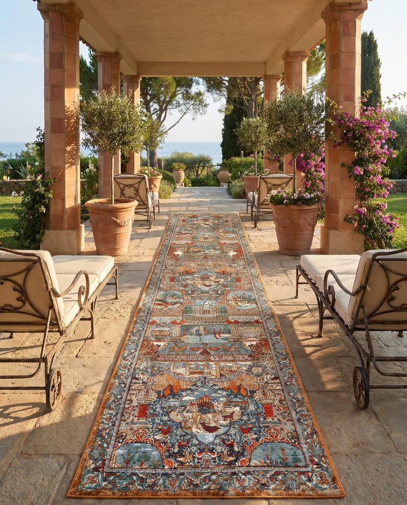 Patio Heritage Collection Area Rug -  Oasis Runner Multi  lifestyle 71