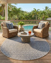 Urban Oasis Rugs Collection Area Rug -  Rooftop (Blue) Oval Blue  lifestyle 31
