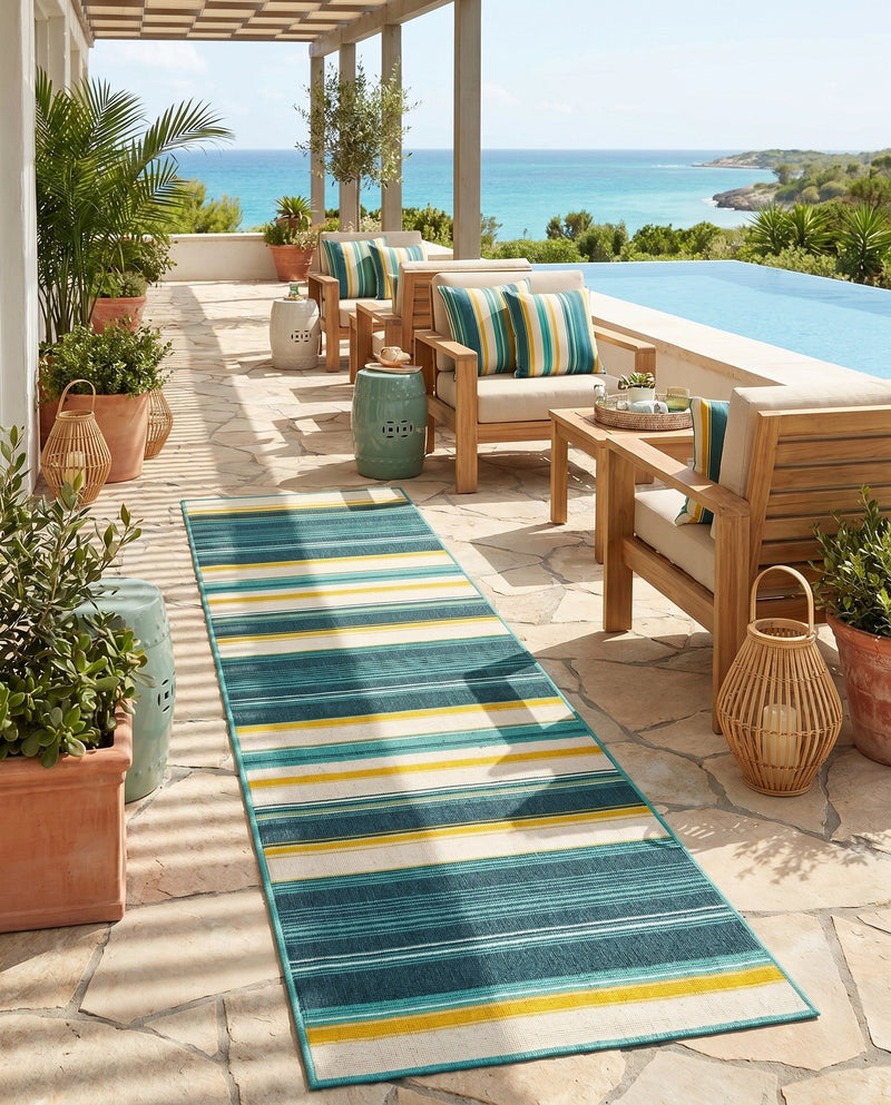 Terrace Fringe Collection Area Rug -  Veranda Runner Multi  lifestyle 41
