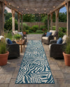 Savannah Escape Collection Area Rug -  Masai Runner Navy Blue and Ivory  lifestyle 70
