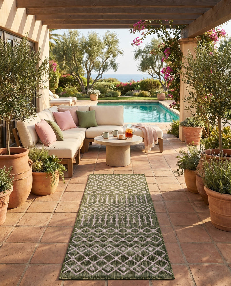 Savannah Pergola Collection Area Rug -  Pergola (Green) Runner Green  lifestyle 75