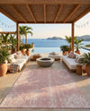 Desert Nomad Terrace Collection Area Rug - Sahara (Pink) Rectangle Pink  lifestyle 17