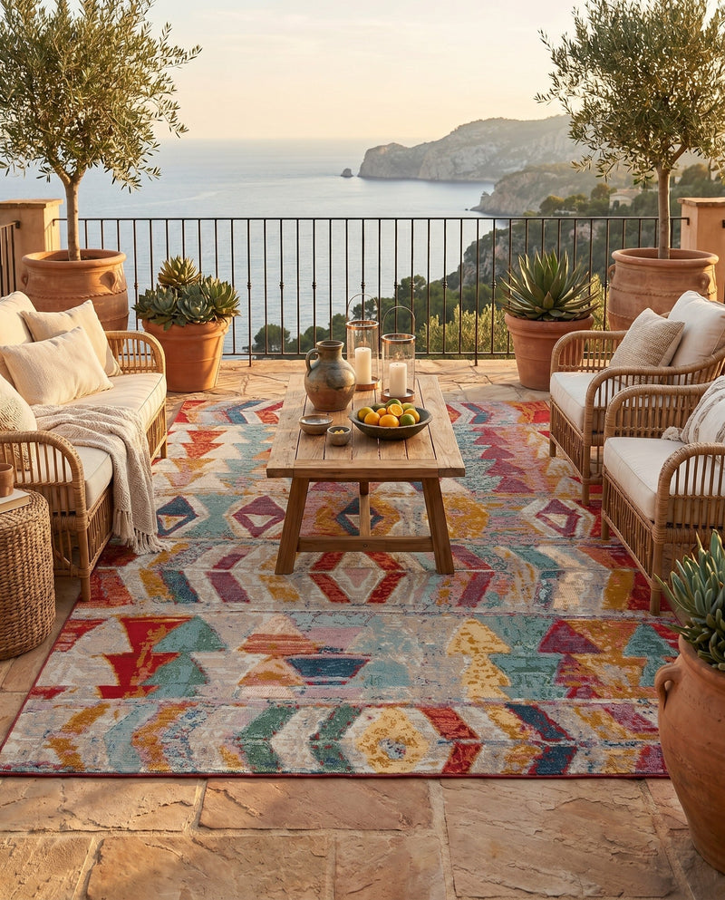 Urban Terrace Collection Area Rug -  Arcade Rectangle Multi  lifestyle 38