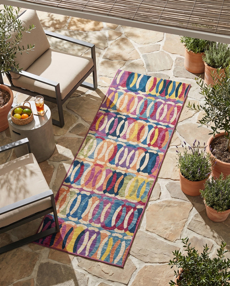 Urban Terrace Collection Area Rug -  Boardwalk Runner Multi  lifestyle 69