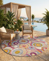 Urban Terrace Collection Area Rug -  Plaza Round Multi  lifestyle 73