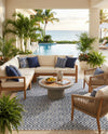 Urban Oasis Rugs Collection Area Rug -  Rooftop (Blue) Rectangle Blue  lifestyle 6