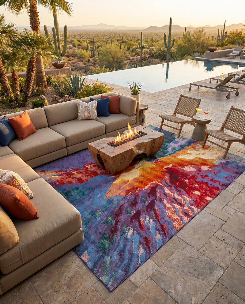 Urban Terrace Collection Area Rug -  Laneway Rectangle Multi  lifestyle 58