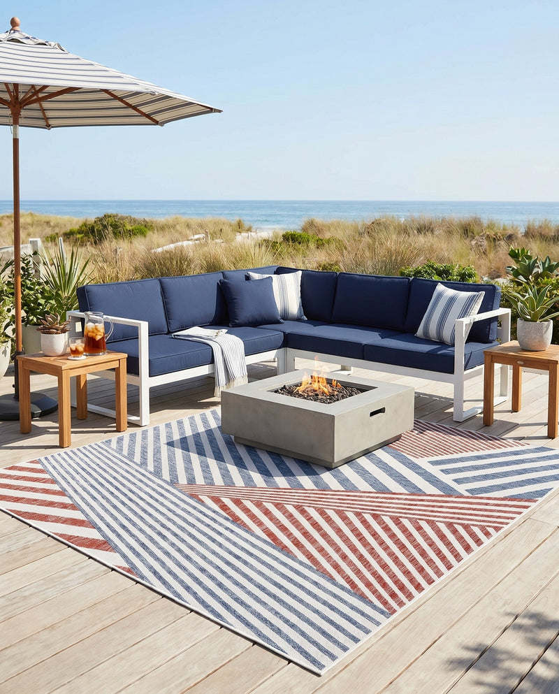 Urban Oasis Rugs Collection Area Rug -  Loft Square Blue  lifestyle 44