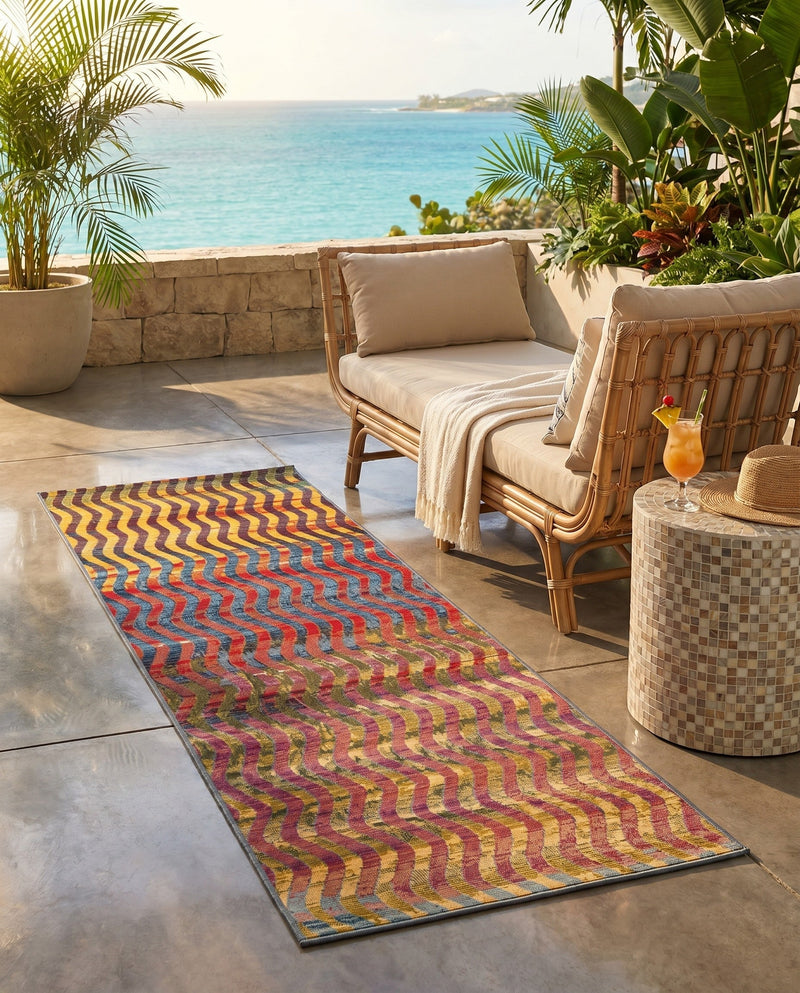 Urban Terrace Collection Area Rug -  Walkway Runner Multi  lifestyle 48