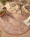 Patio Heritage Collection Area Rug -  Augusta (Rust Red) Round Rust Red  lifestyle 66