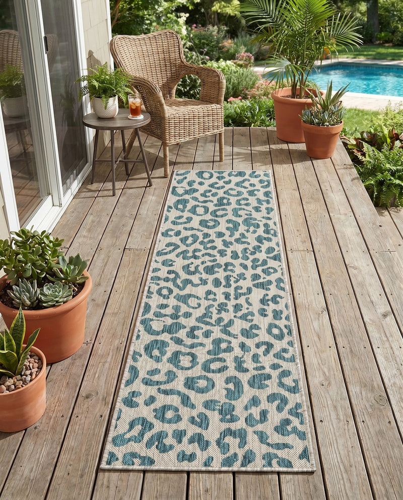 Savannah Escape Collection Area Rug -  Amazon (Teal) Runner Teal  lifestyle 33