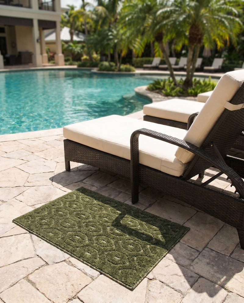 Garden Lattice Charm Collection Area Rug - Arbor (Green) Rectangle Green  lifestyle 8