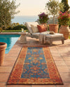 Patio Heritage Collection Area Rug -  Pavilion Runner Navy Blue  lifestyle 74
