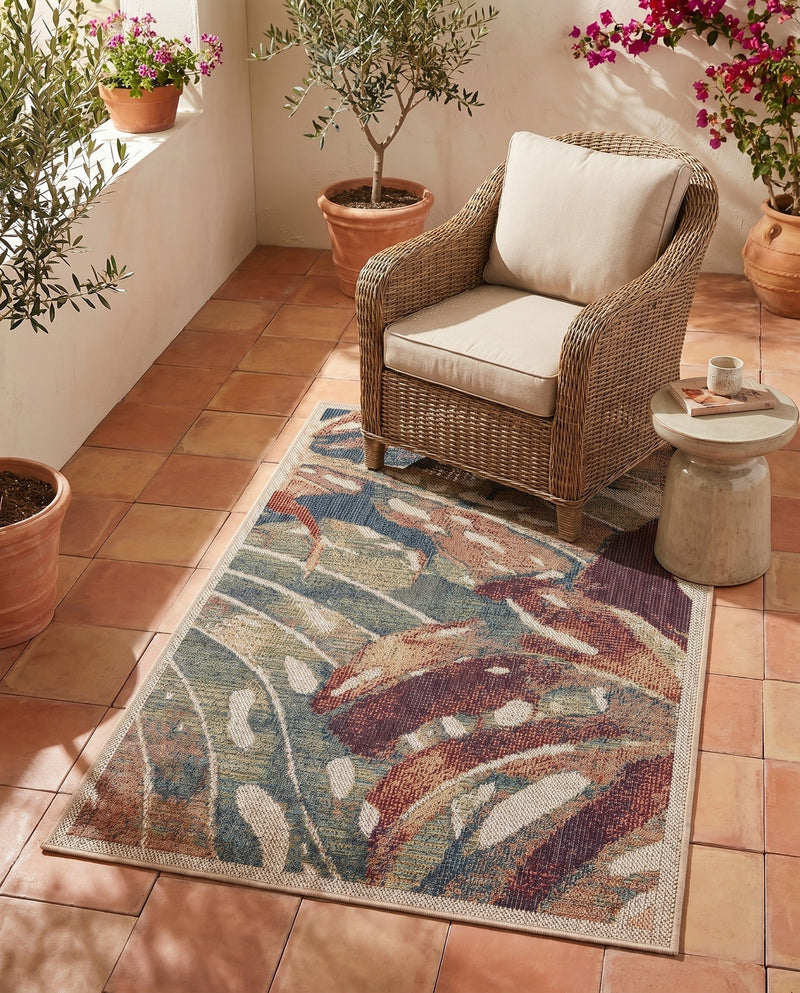 Coastal Terrace Collection Area Rug -  Wavecrest Rectangle Multi  lifestyle 46