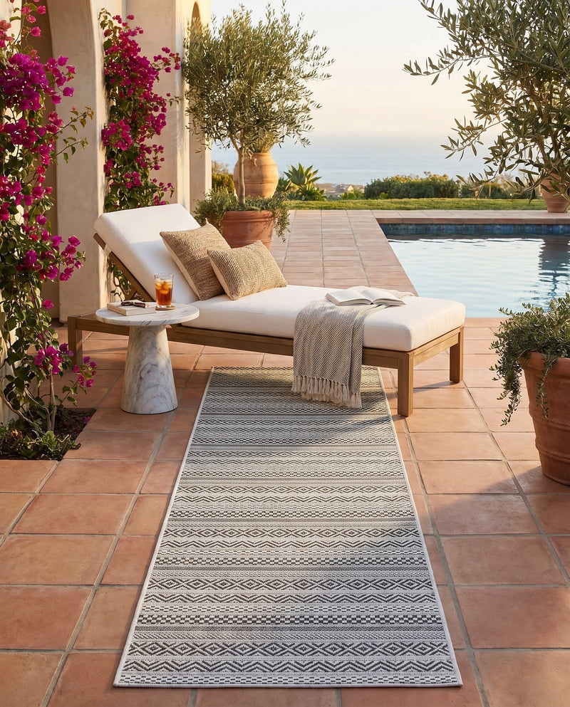 Seaside Stripes Collection Area Rug -  Boardwalk (Beige) Runner Beige  lifestyle 39