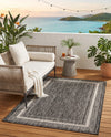 Terrace Fringe Collection Area Rug - Veranda (Black) Rectangle Black  lifestyle 36