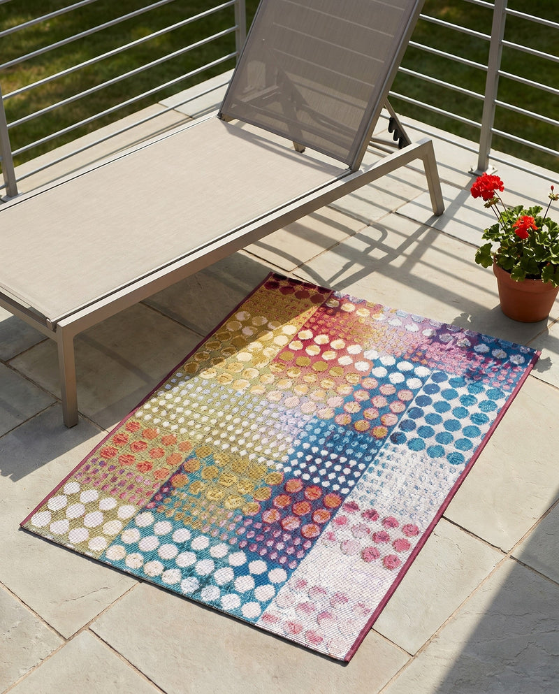 Urban Terrace Collection Area Rug -  Atrium Rectangle Multi  lifestyle 25