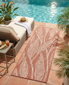 Seaside Blooms Collection Area Rug -  Evergreen (Rust Red) Runner Rust Red  lifestyle 43