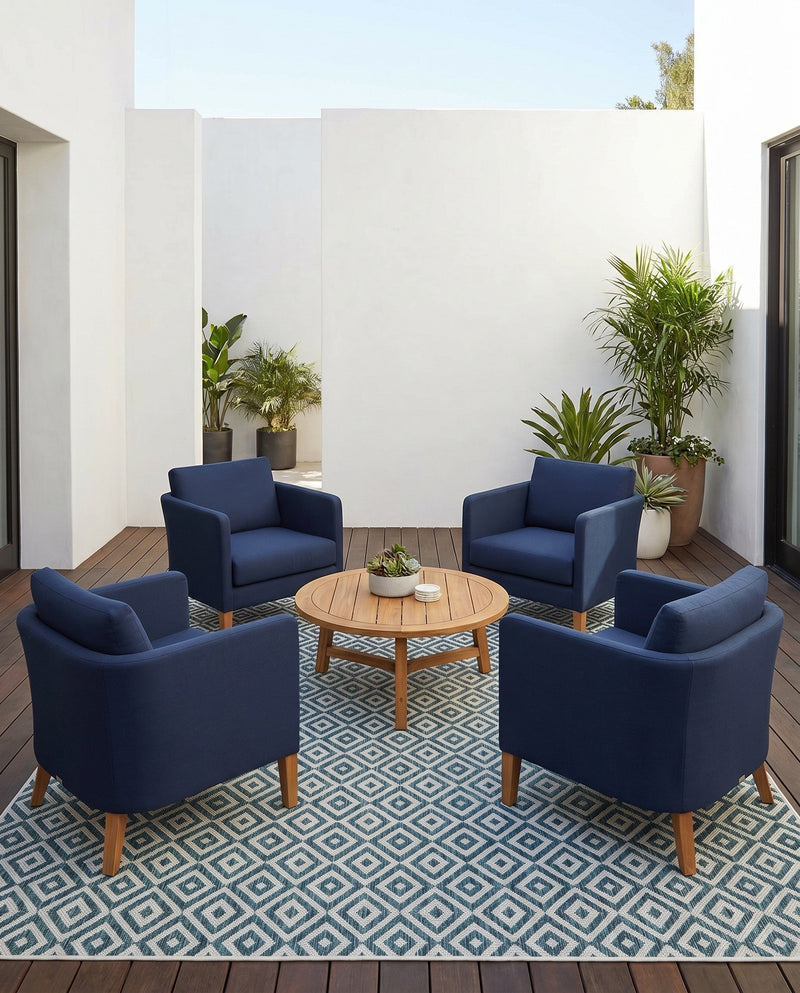 Urban Oasis Rugs Collection Area Rug -  Rooftop (Teal) Square Teal  lifestyle 22