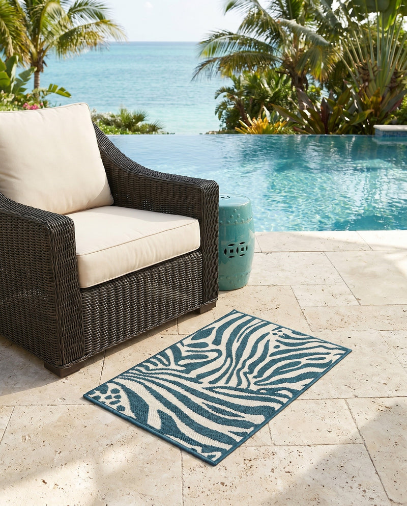 Savannah Escape Collection Area Rug -  Masai Rectangle Navy Blue and Ivory  lifestyle 31