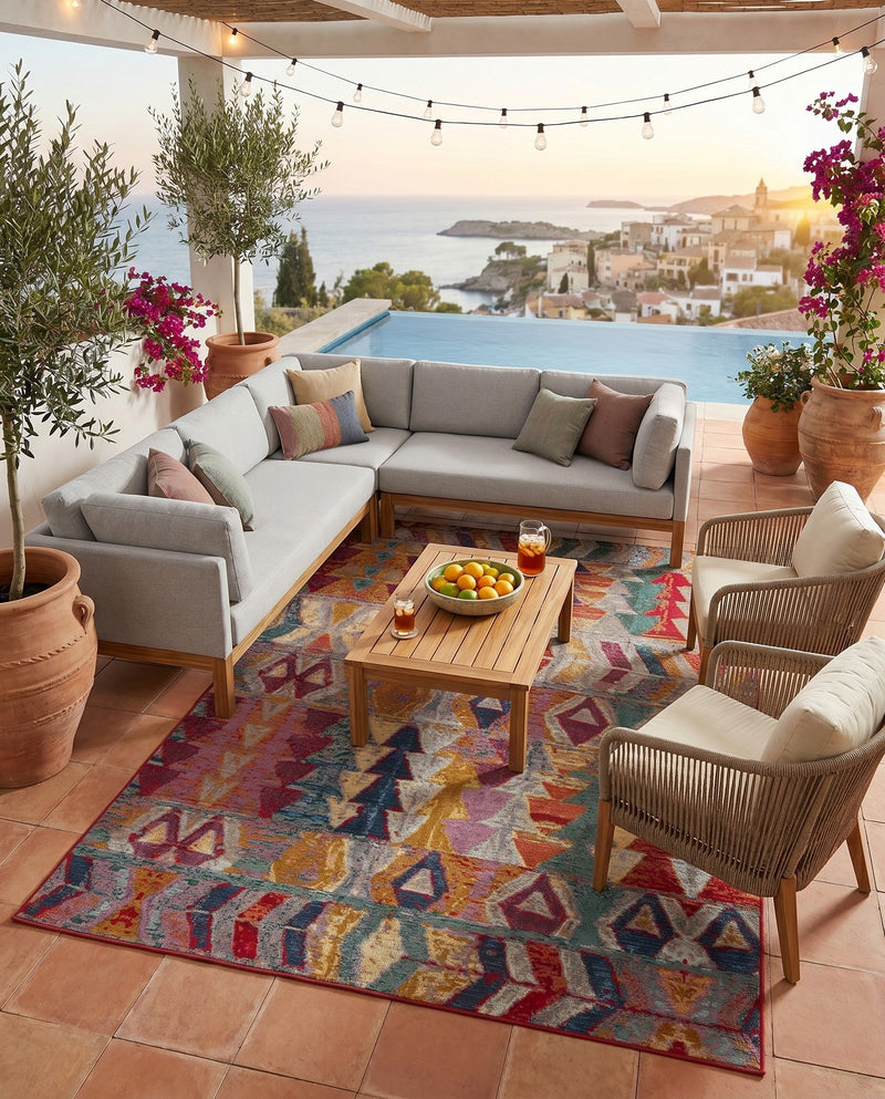 Urban Terrace Collection Area Rug -  Arcade Rectangle Multi  lifestyle 44