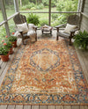 Patio Heritage Collection Area Rug -  Haven Rectangle Rust Red  lifestyle 50