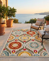 Outdoor Marrakesh Collection Area Rug -  Asilah Rectangle Ivory Beige  lifestyle 52