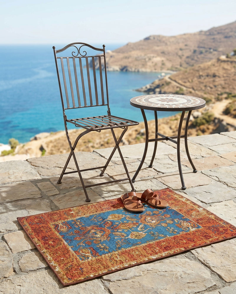 Patio Heritage Collection Area Rug -  Pavilion Rectangle Navy Blue  lifestyle 8