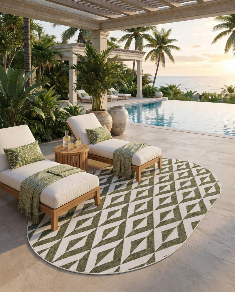 Urban Oasis Rugs Collection Area Rug -  Highrise (Green) Oval Green  lifestyle 49
