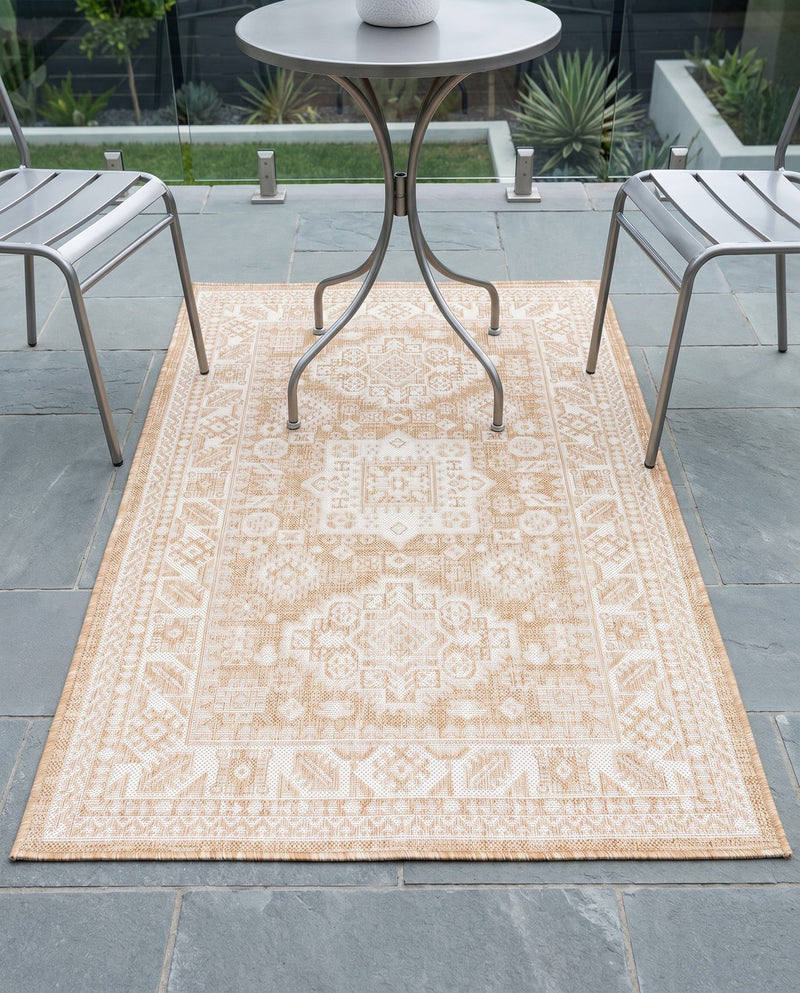 Tribal Terrace Treasures Collection Area Rug -  Incan Isle (Natural) Rectangle Natural  lifestyle 15