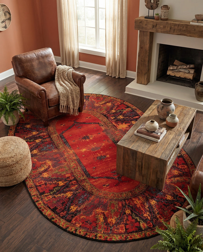 Safari Escape Rugs Collection Area Rug - Serengeti Oval Multi  lifestyle 86