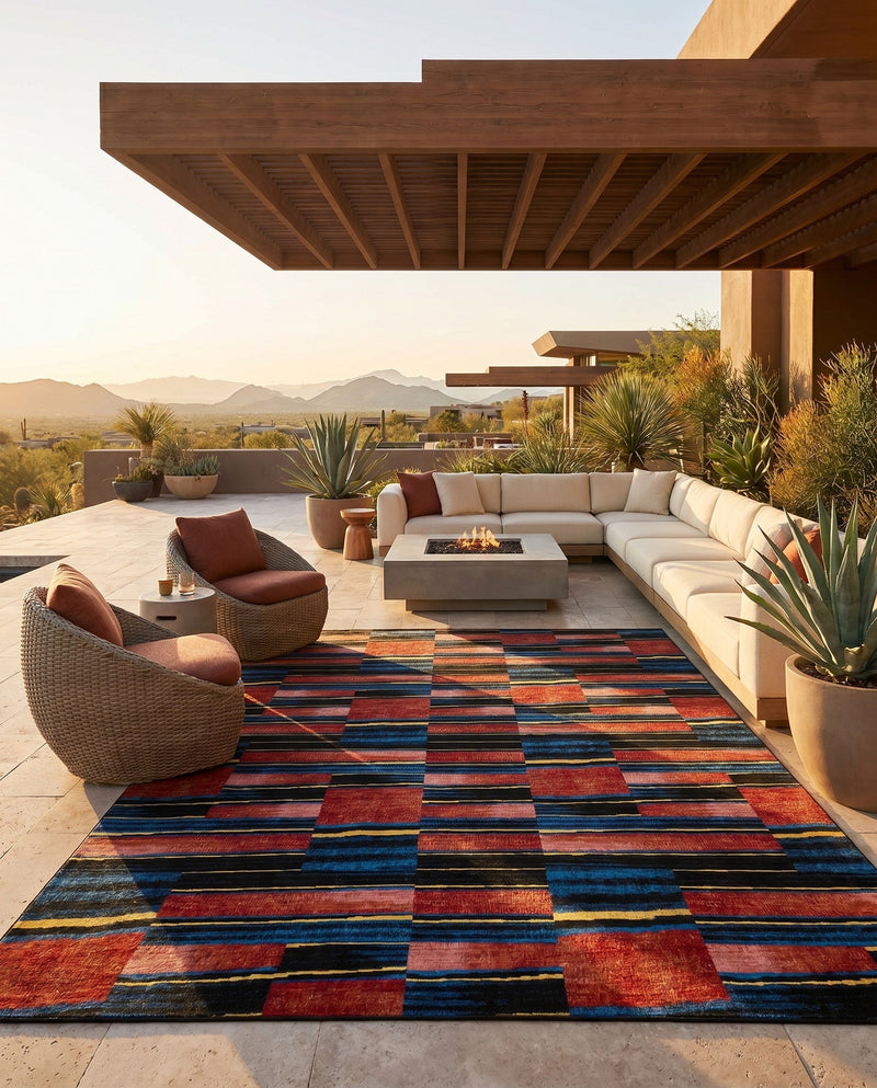 Urban Terrace Collection Area Rug -  Courtyard Rectangle Multi  lifestyle 27