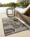 Urban Terrace Collection Area Rug -  Greenwich Rectangle Black and White  lifestyle 34
