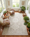 Tribal Terrace Treasures Collection Area Rug -  Incan Isle (Light Gray) Rectangle Light Gray  lifestyle 16