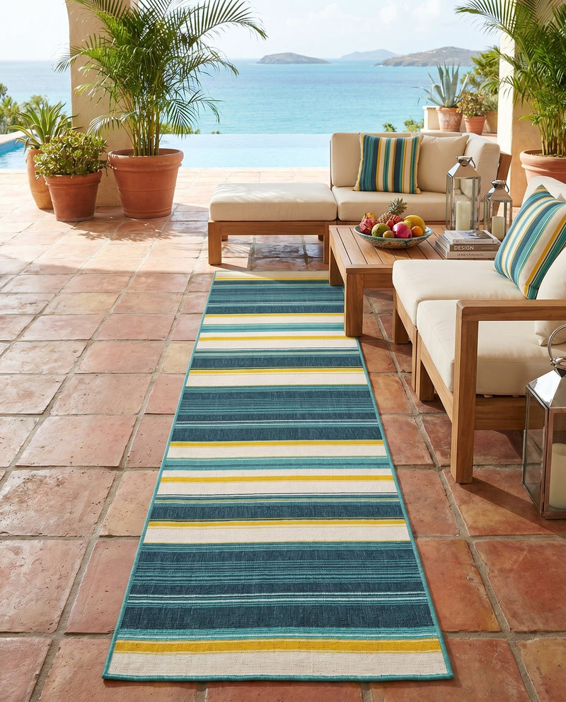 Terrace Fringe Collection Area Rug -  Veranda Runner Multi  lifestyle 42