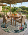 Seaside Blooms Collection Area Rug -  Paradise Round Multi  lifestyle 58
