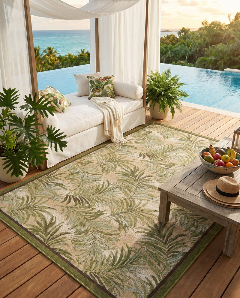 Seaside Blooms Collection Area Rug -  Verdant Rectangle Green  lifestyle 13