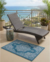 Patio Heritage Collection Area Rug -  Charleston (Teal) Rectangle Teal  lifestyle 26