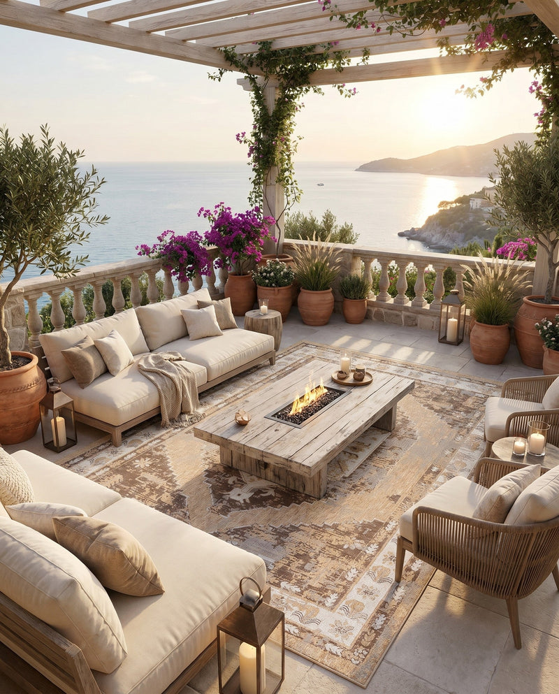 Patio Heritage Collection Area Rug -  Augusta (Natural) Rectangle Natural  lifestyle 38