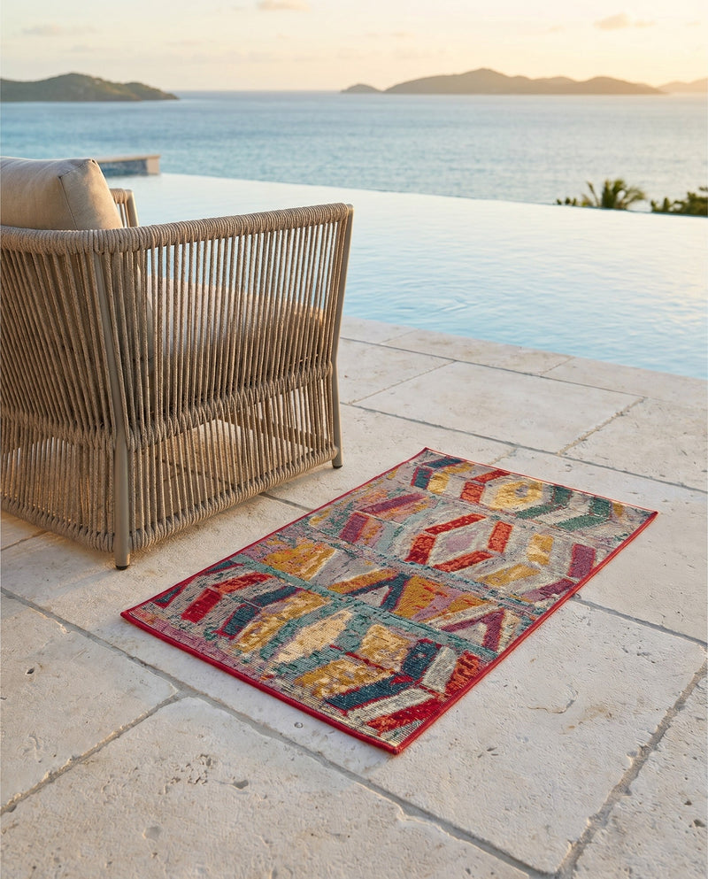 Urban Terrace Collection Area Rug -  Arcade Rectangle Multi  lifestyle 16