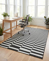 Seaside Stripes Collection Area Rug - Cabana (Charcoal) Rectangle Charcoal  lifestyle 17