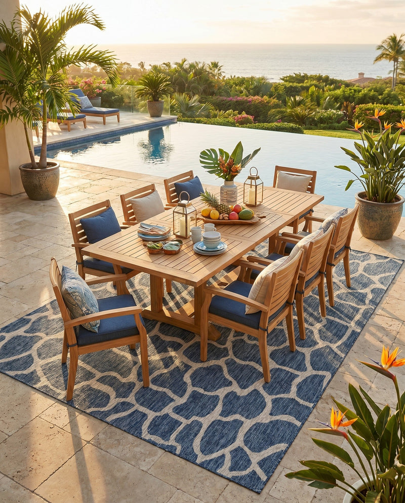 Savannah Escape Collection Area Rug -  Rainforest Rectangle Blue  lifestyle 10