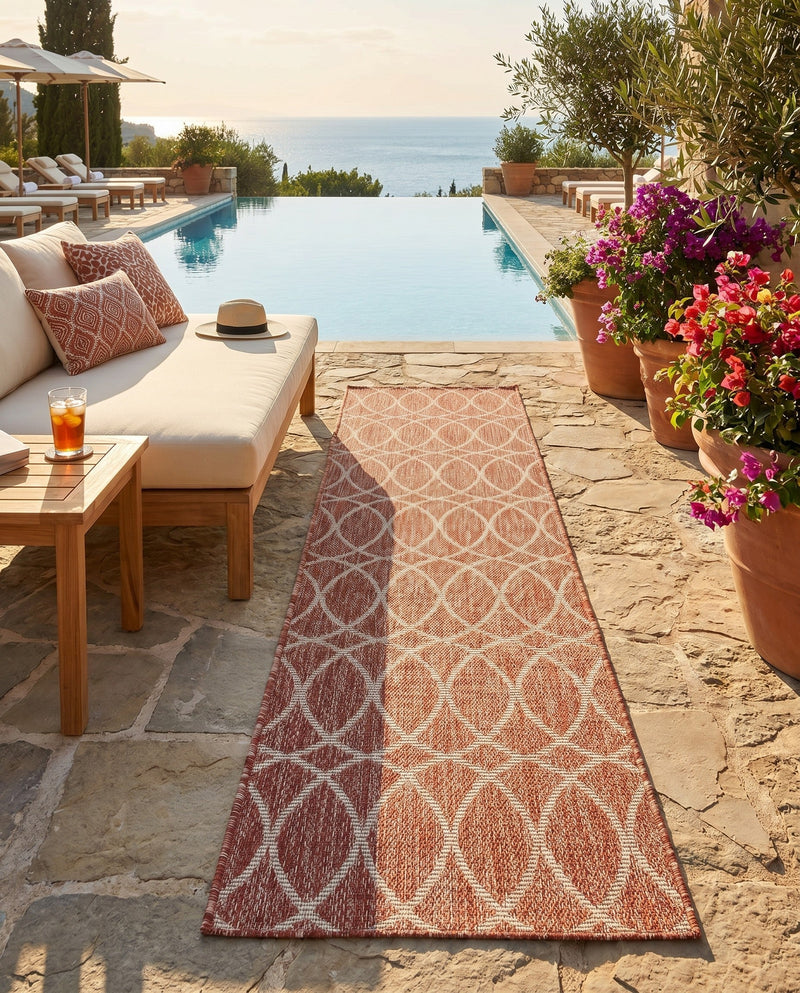 Savannah Pergola Collection Area Rug -  Pavilion (Rust Red) Runner Rust Red  lifestyle 44
