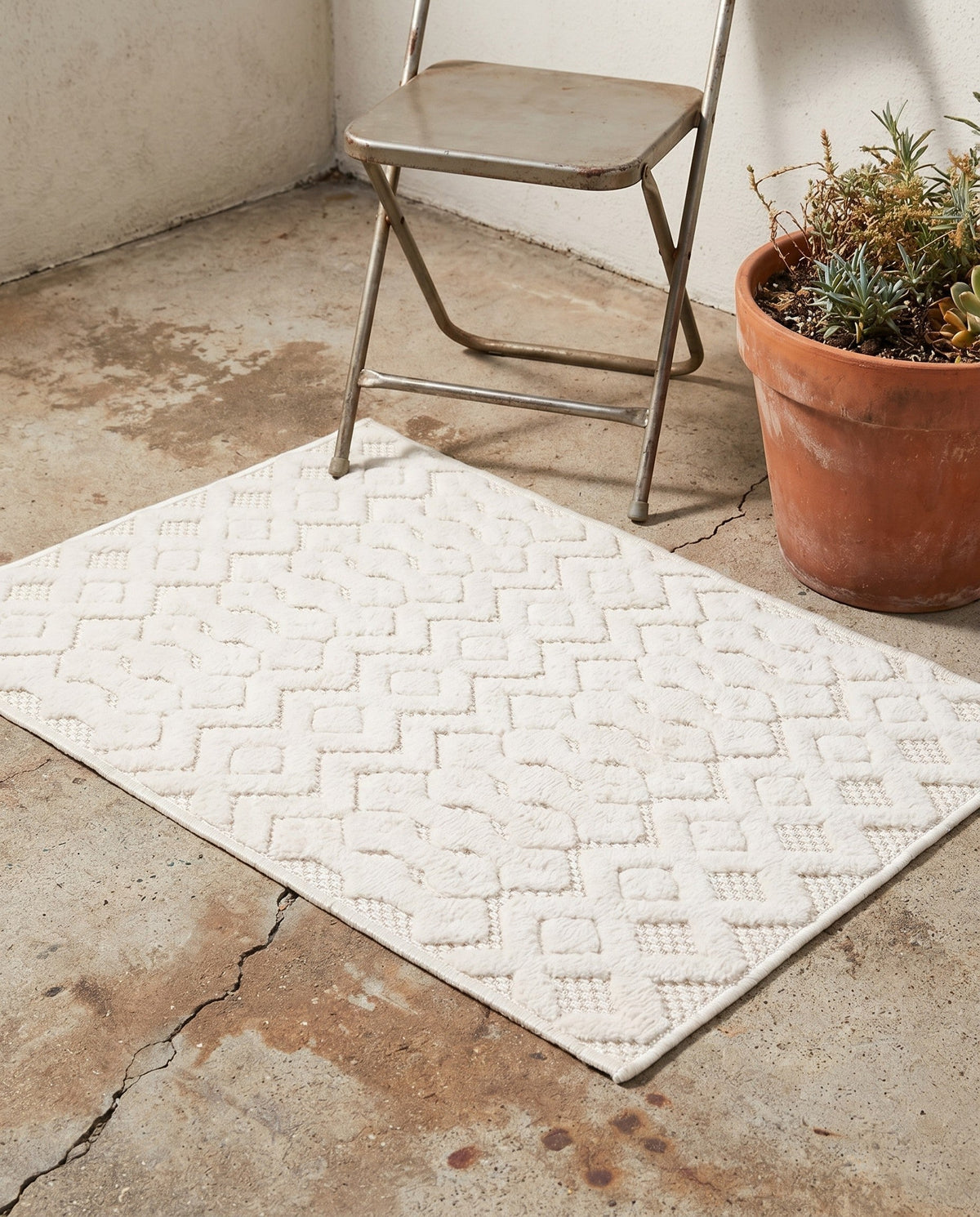 Garden Lattice Charm Collection Area Rug -  Pergola (Ivory) Rectangle Ivory  lifestyle 12