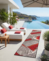 Urban Terrace Collection Area Rug -  Porch Runner Red and Black  lifestyle 47