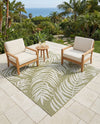 Seaside Blooms Collection Area Rug - Verdure (Green) Square Green  lifestyle 38