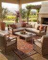 Patio Heritage Collection Area Rug -  Eden Rectangle Antique Red  lifestyle 16